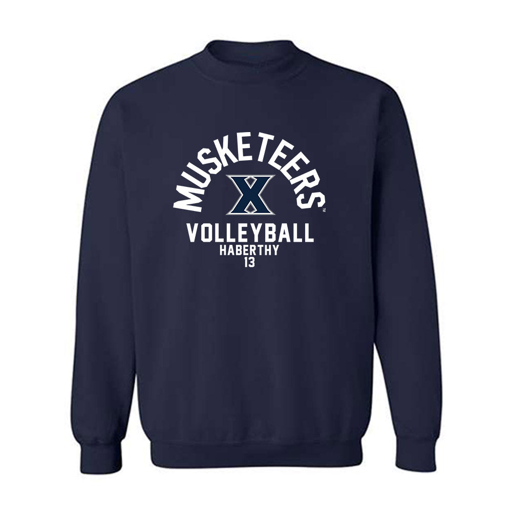 Xavier - NCAA Women's Volleyball : Addie Haberthy - Fashion Shersey Crewneck Sweatshirt-0