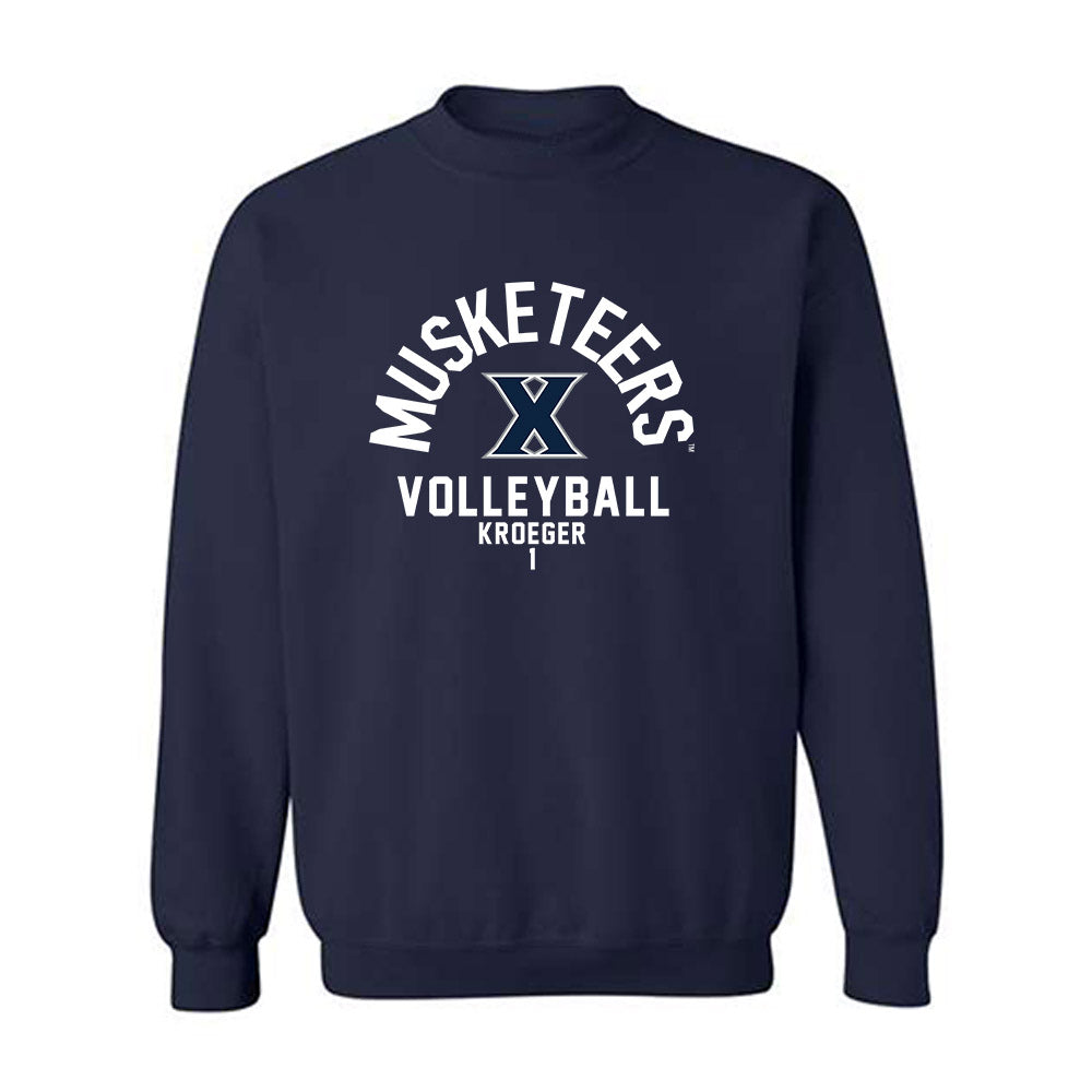 Xavier - NCAA Women's Volleyball : Sadie Kroeger - Fashion Shersey Crewneck Sweatshirt-0