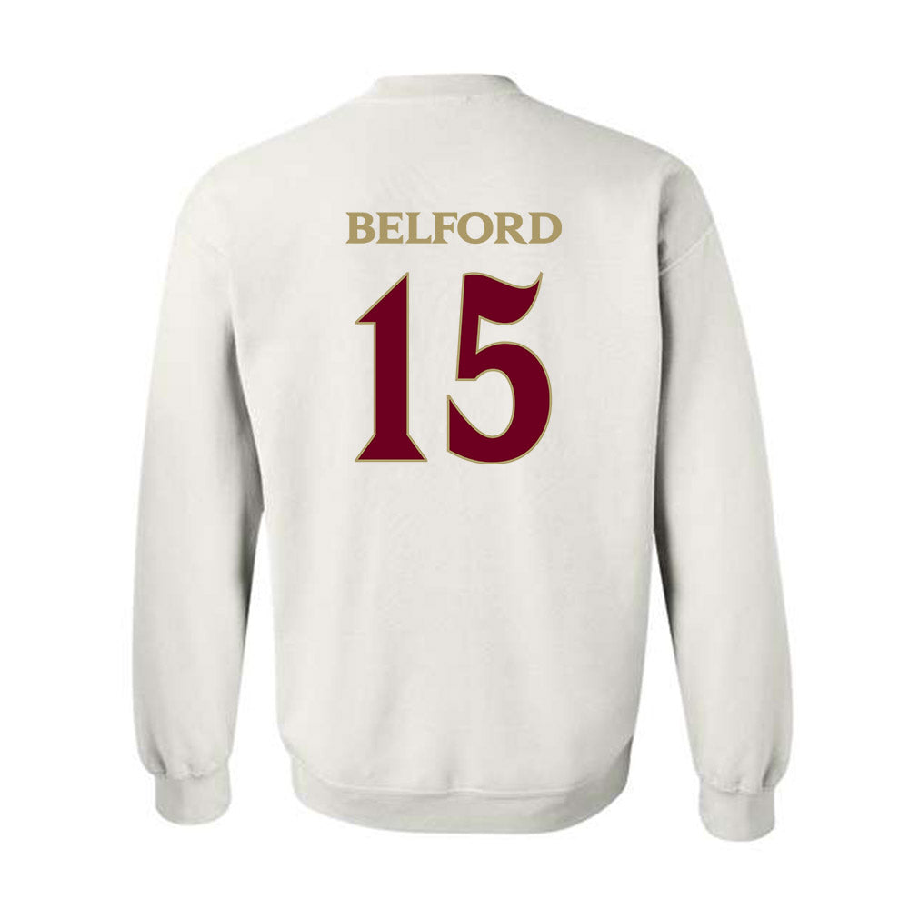 Elon - NCAA Football : Storm Belford - Classic Fashion Shersey Crewneck Sweatshirt-1