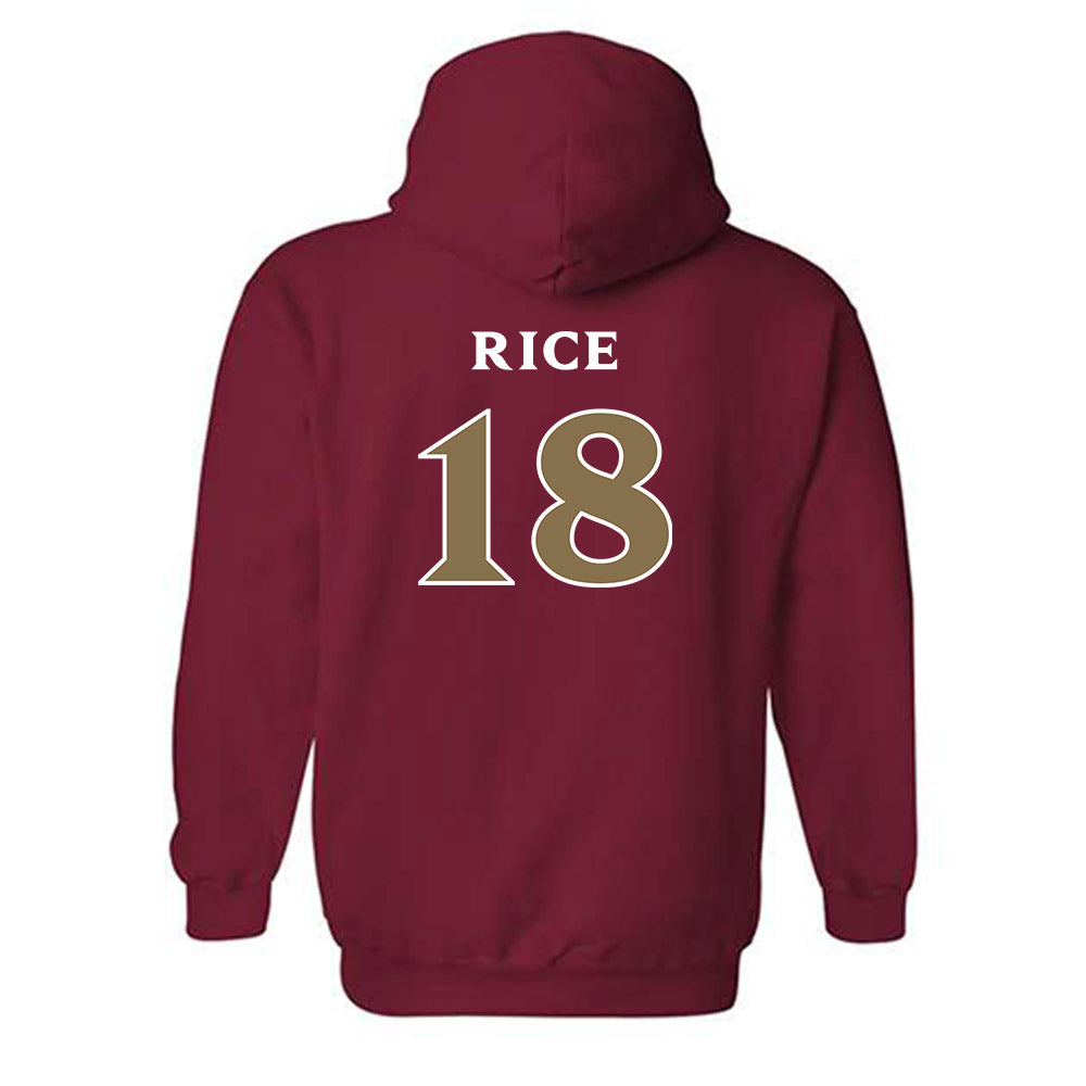 Elon - NCAA Women's Volleyball : April Rice - Classic Fashion Shersey Hooded Sweatshirt-1