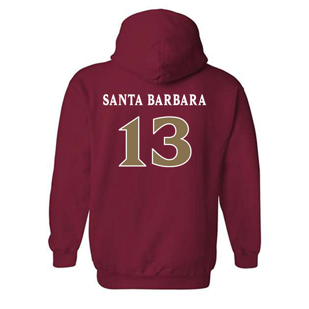 Elon - NCAA Women's Lacrosse : Mj Santa Barbara - Classic Fashion Shersey Hooded Sweatshirt-1