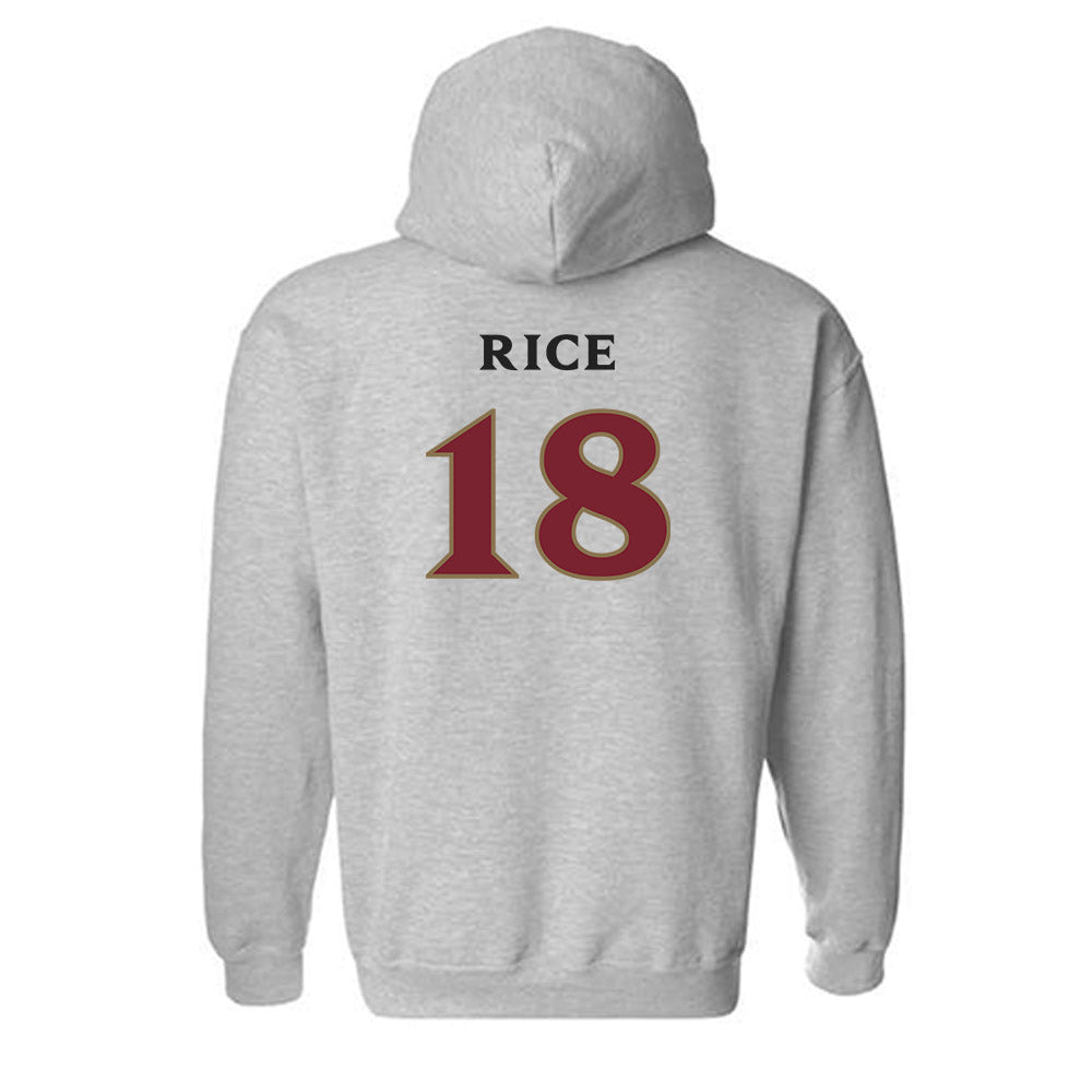 Elon - NCAA Women's Volleyball : April Rice - Classic Fashion Shersey Hooded Sweatshirt-1