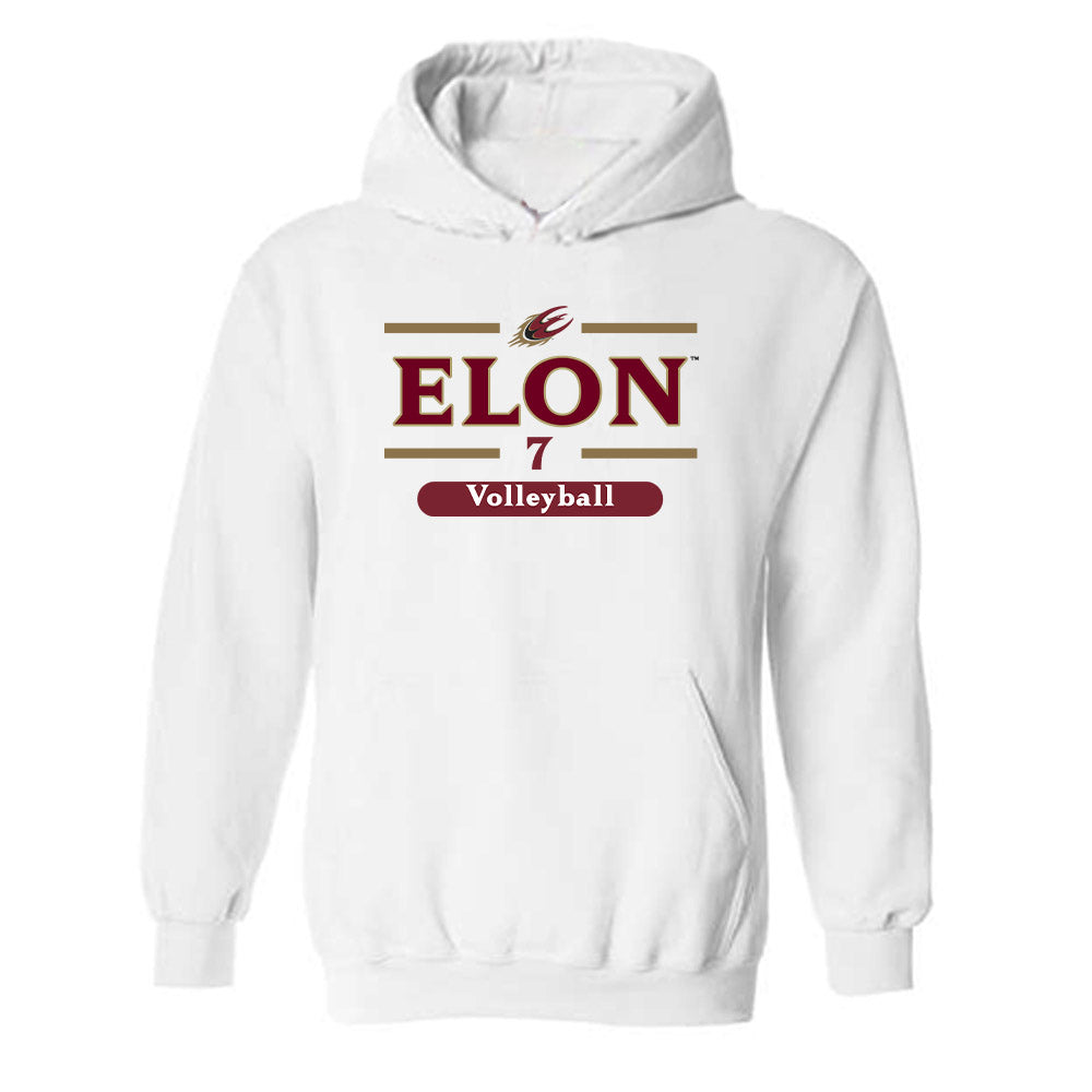 Elon - NCAA Women's Volleyball : April Rice - Classic Fashion Shersey Hooded Sweatshirt-0