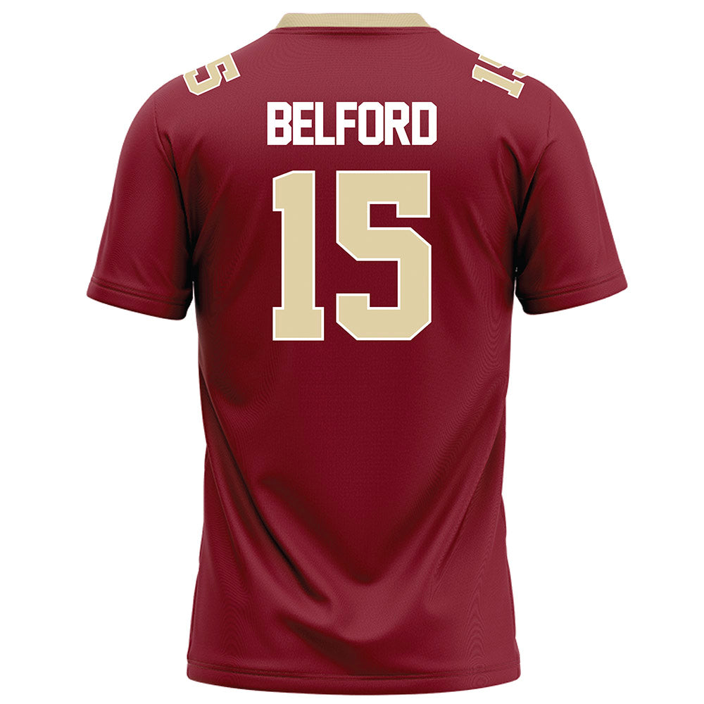 Elon - NCAA Football : Storm Belford - Maroon Football Jersey-1