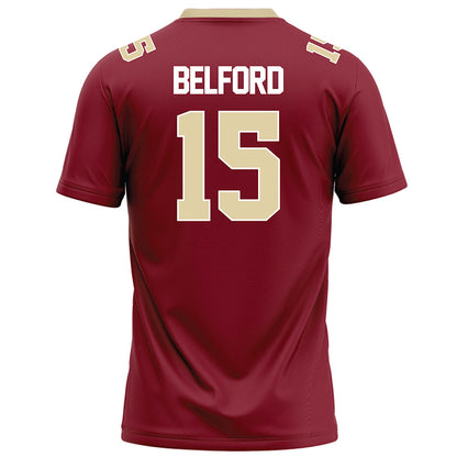 Elon - NCAA Football : Storm Belford - Maroon Football Jersey-1