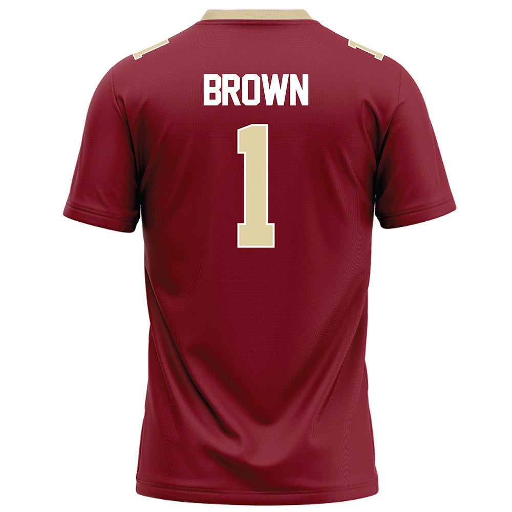 Elon - NCAA Football : Jevean Brown - Maroon Football Jersey-1
