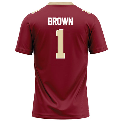Elon - NCAA Football : Jevean Brown - Maroon Football Jersey-1