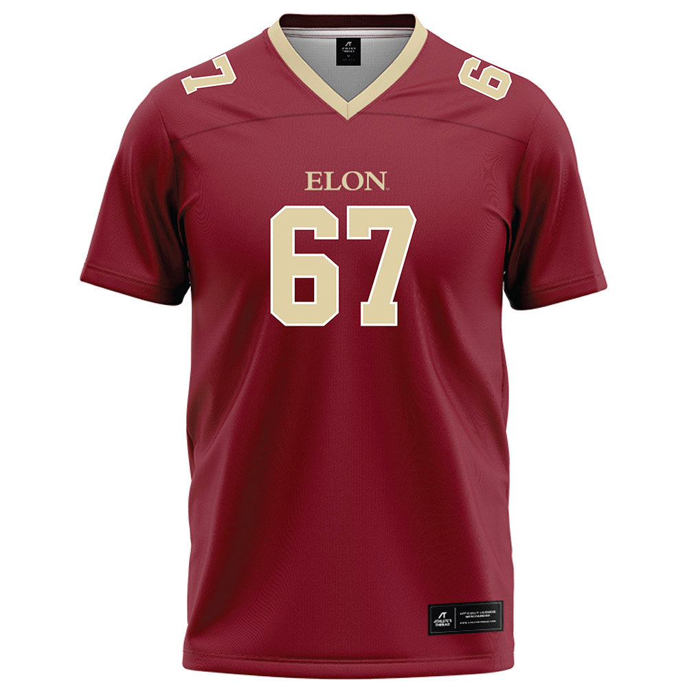 Elon - NCAA Football : Eli Wells - Maroon Football Jersey-0