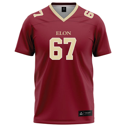 Elon - NCAA Football : Eli Wells - Maroon Football Jersey-0