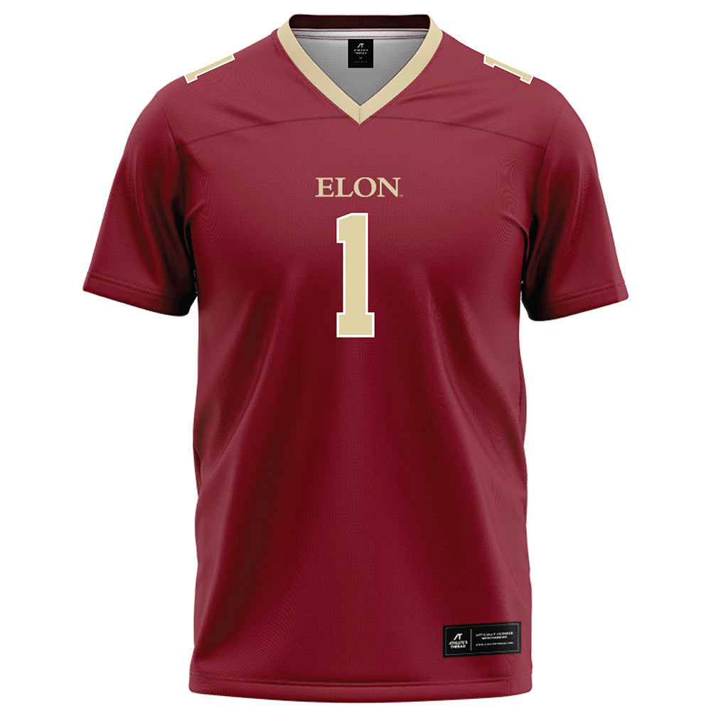 Elon - NCAA Football : Jevean Brown - Maroon Football Jersey-0