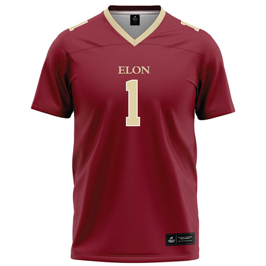 Elon - NCAA Football : Jevean Brown - Maroon Football Jersey-0