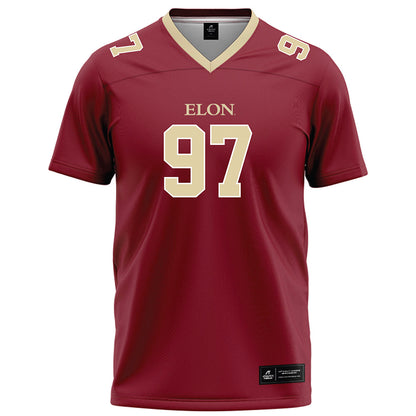 Elon - NCAA Football : Carter Stimson - Maroon Football Jersey-0