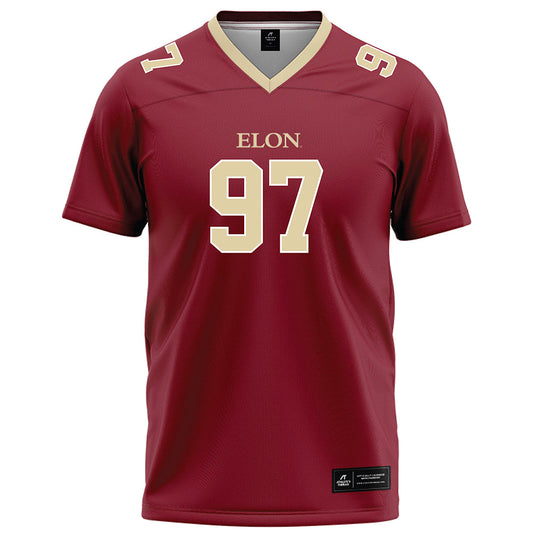 Elon - NCAA Football : Carter Stimson - Maroon Football Jersey-0
