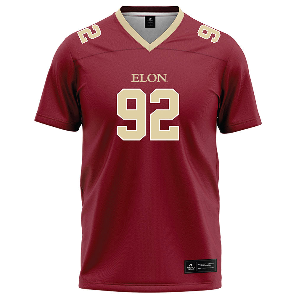 Elon - NCAA Football : Nhycer Kelly - Maroon Football Jersey-0