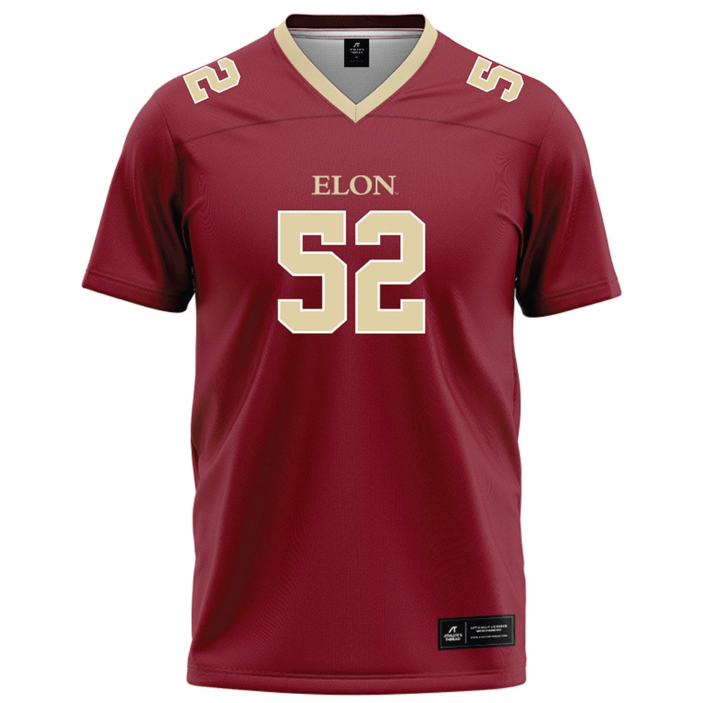 Elon - NCAA Football : Luke Edmisten - Maroon Football Jersey-0