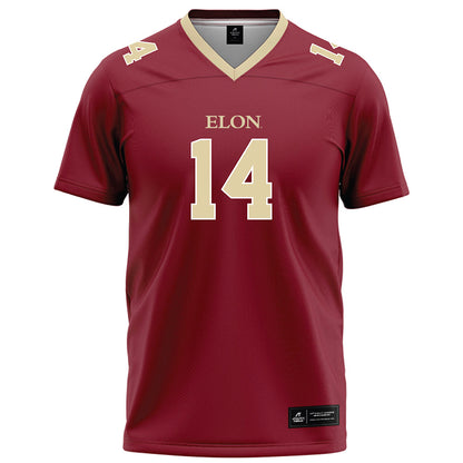 Elon - NCAA Football : Elijah Guttman - Maroon Football Jersey-0