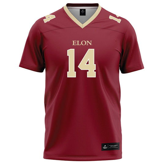 Elon - NCAA Football : Elijah Guttman - Maroon Football Jersey-0