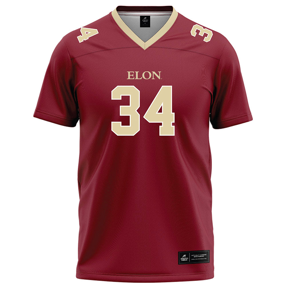 Elon - NCAA Football : Nathan Hayes - Maroon Football Jersey-0
