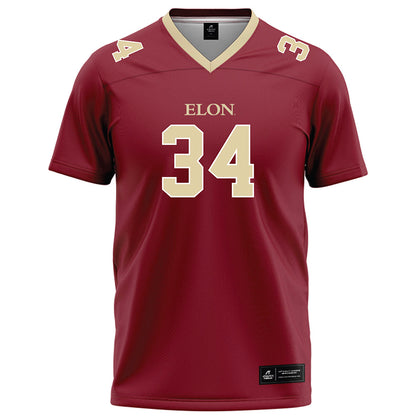 Elon - NCAA Football : Nathan Hayes - Maroon Football Jersey-0