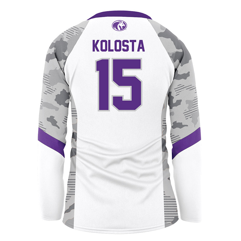 North Alabama - NCAA Women's Volleyball : Jenna Kolosta - White Volleyball Jersey-1