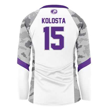 North Alabama - NCAA Women's Volleyball : Jenna Kolosta - White Volleyball Jersey-1