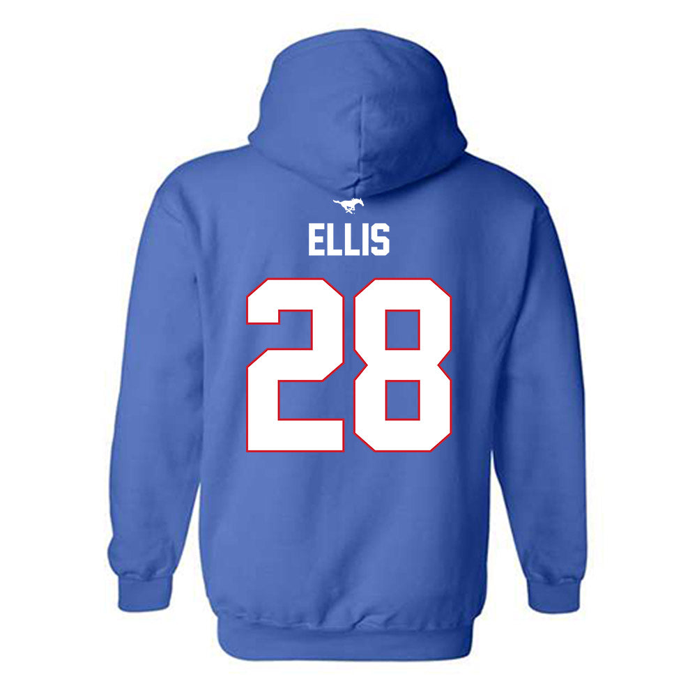 SMU - NCAA Men's Soccer : Anden Ellis - Replica Shersey Hooded Sweatshirt-1