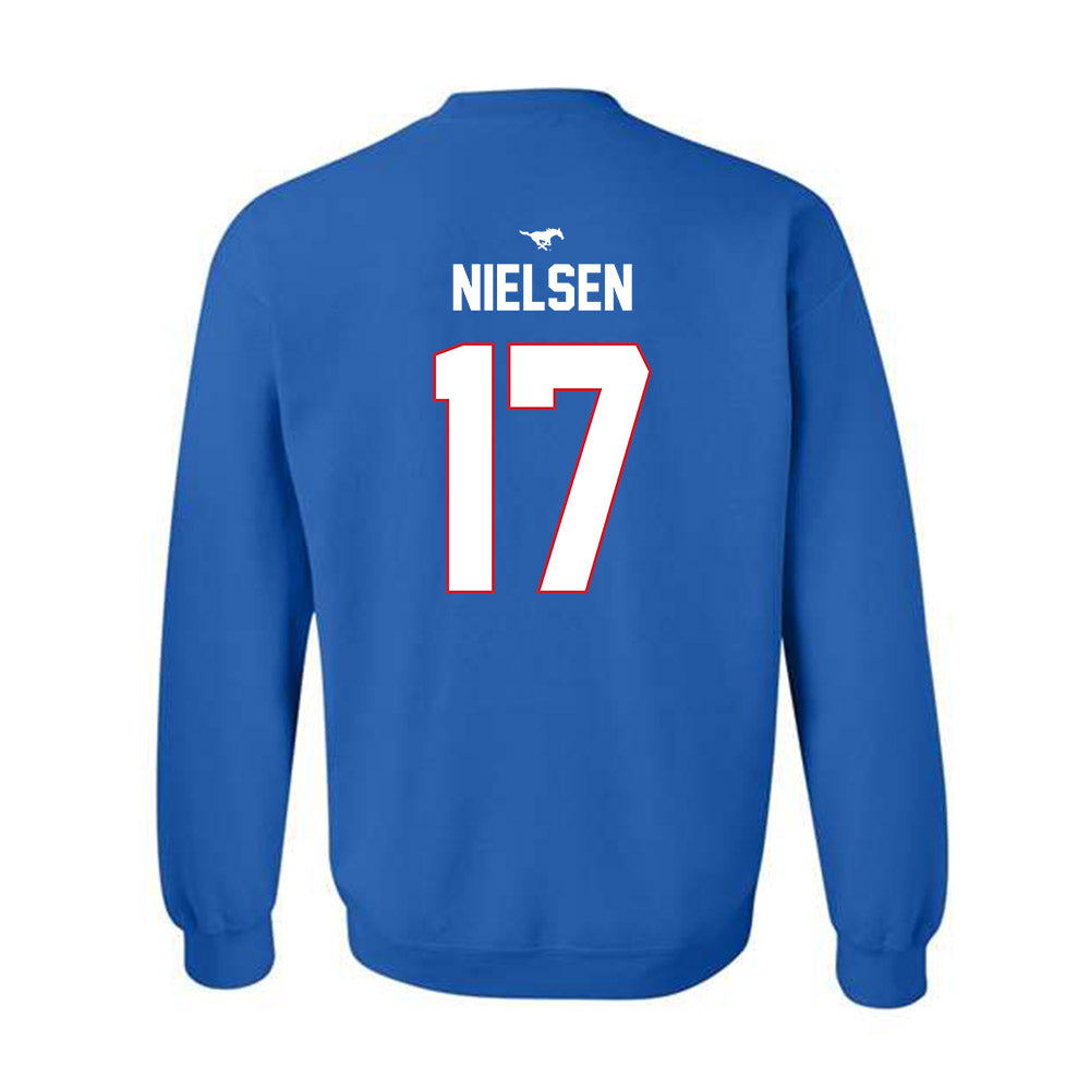 SMU - NCAA Men's Soccer : Dunes Nielsen - Replica Shersey Crewneck Sweatshirt-1