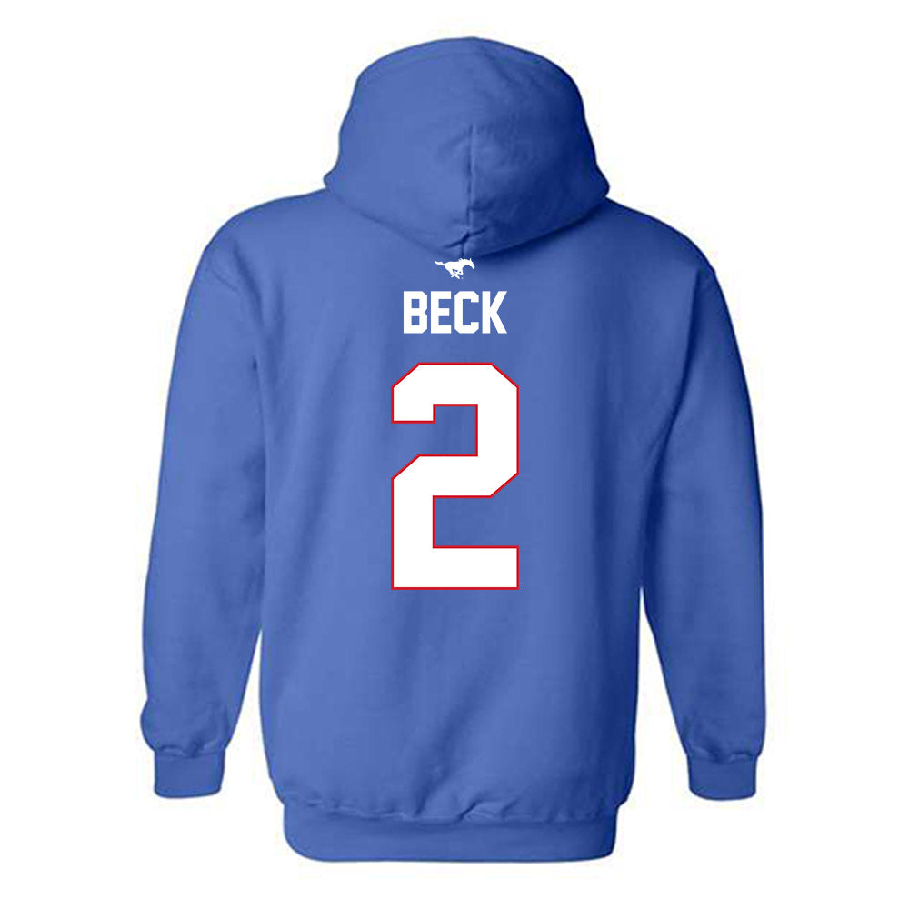 SMU - NCAA Women's Soccer : Kamiya Beck - Replica Shersey Hooded Sweatshirt-1
