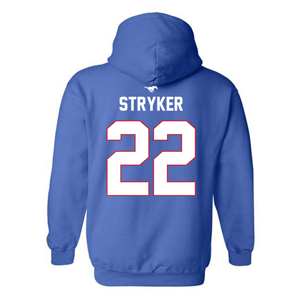 SMU - NCAA Women's Soccer : Nikki Stryker - Replica Shersey Hooded Sweatshirt-1