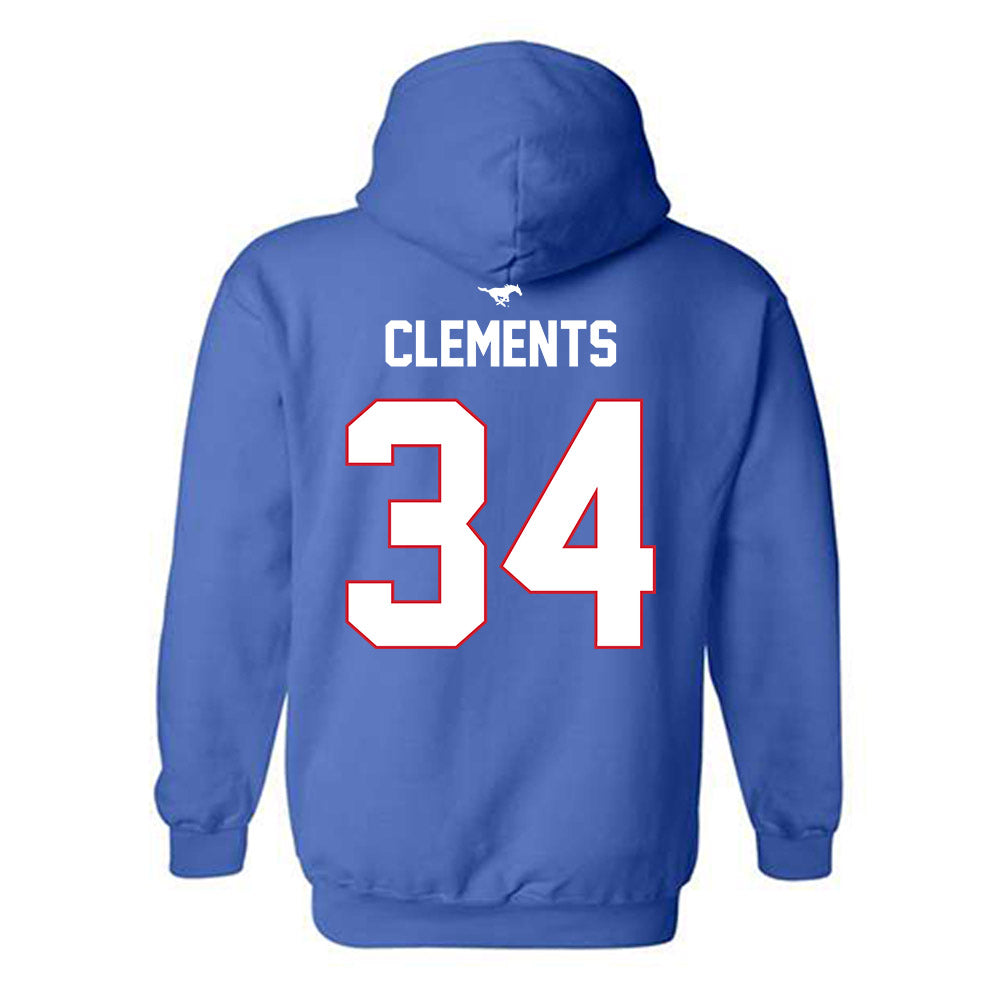 SMU - NCAA Men's Soccer : Trey Clements - Replica Shersey Hooded Sweatshirt-1