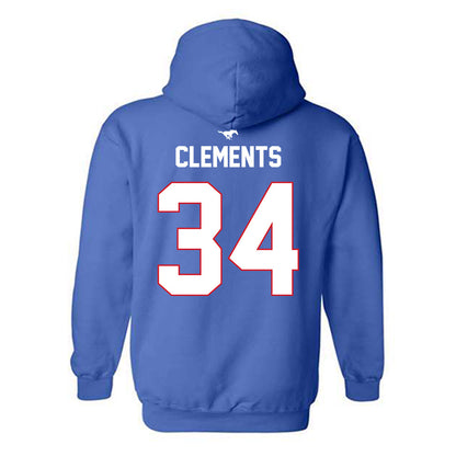 SMU - NCAA Men's Soccer : Trey Clements - Replica Shersey Hooded Sweatshirt-1