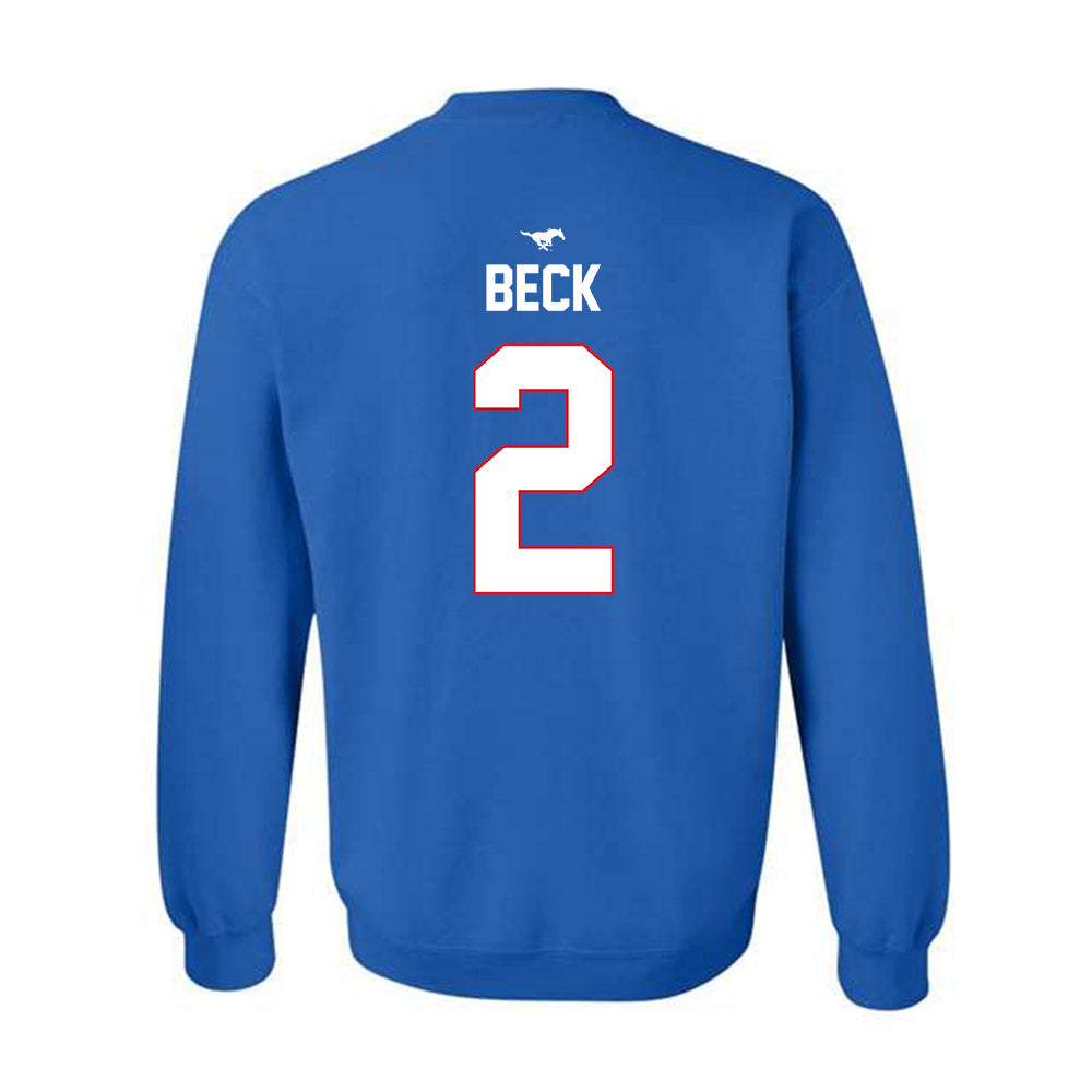 SMU - NCAA Women's Soccer : Kamiya Beck - Replica Shersey Crewneck Sweatshirt-1