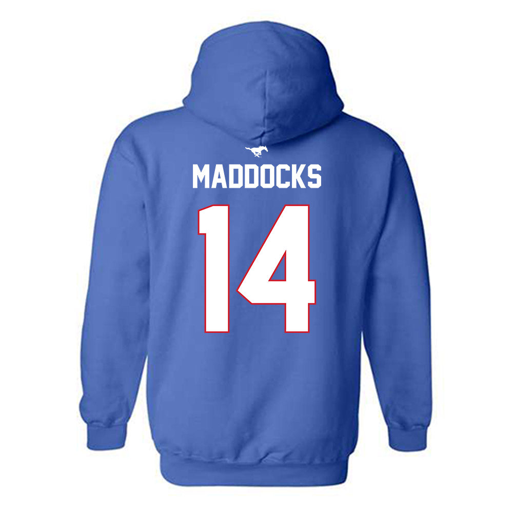 SMU - NCAA Women's Soccer : Olivia Maddocks - Replica Shersey Hooded Sweatshirt-1
