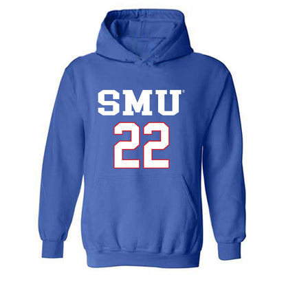 SMU - NCAA Women's Soccer : Nikki Stryker - Replica Shersey Hooded Sweatshirt-0