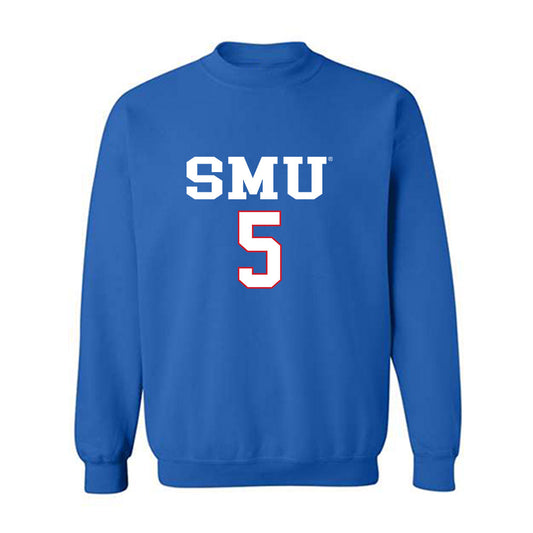 SMU - NCAA Men's Soccer : Noah Holmstrom - Replica Shersey Crewneck Sweatshirt-0