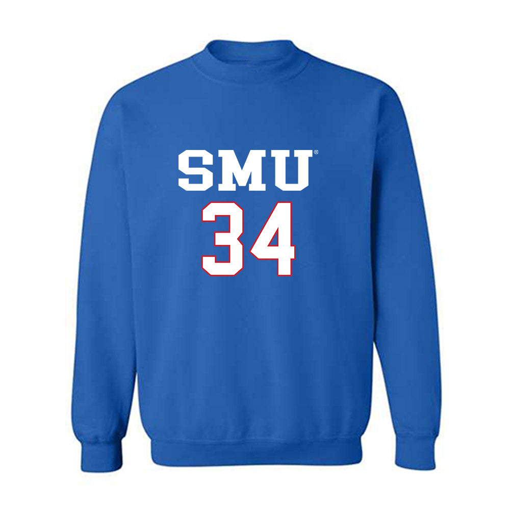 SMU - NCAA Men's Soccer : Trey Clements - Replica Shersey Crewneck Sweatshirt-0