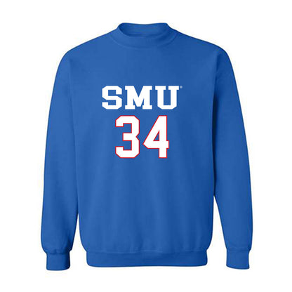 SMU - NCAA Men's Soccer : Trey Clements - Replica Shersey Crewneck Sweatshirt-0