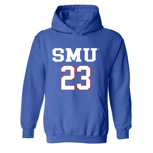 SMU - NCAA Women's Soccer : Hayden Wilson - Replica Shersey Hooded Sweatshirt-0