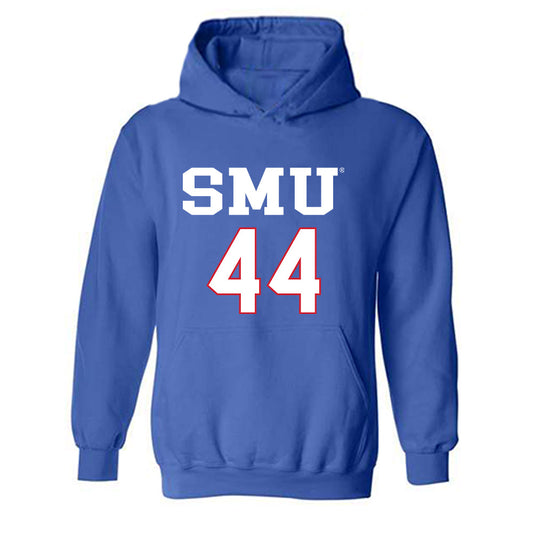 SMU - NCAA Women's Soccer : Kenlea Swadener - Replica Shersey Hooded Sweatshirt-0