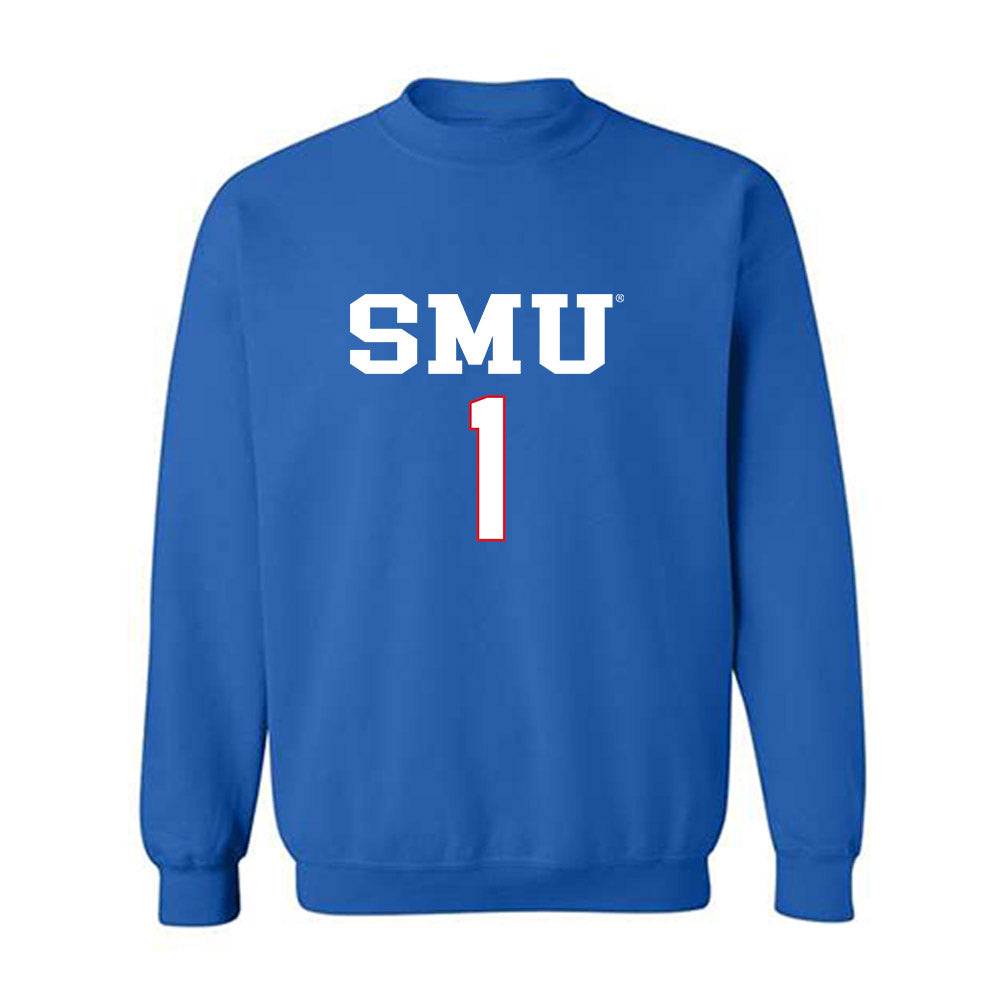 SMU - NCAA Men's Soccer : Jonathan Evans - Replica Shersey Crewneck Sweatshirt-0