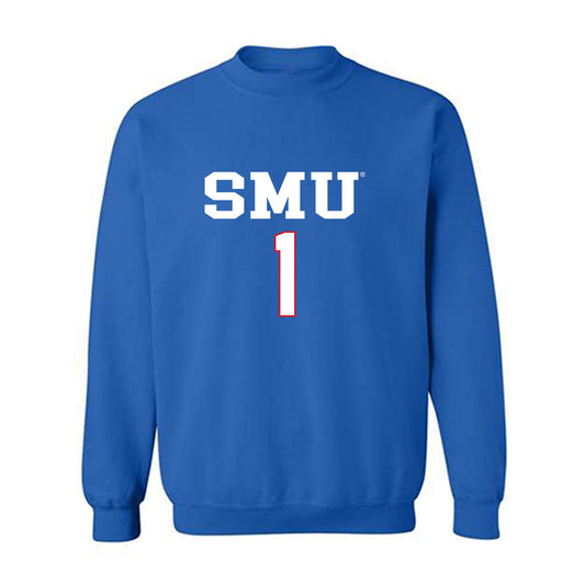 SMU - NCAA Men's Soccer : Jonathan Evans - Replica Shersey Crewneck Sweatshirt-0