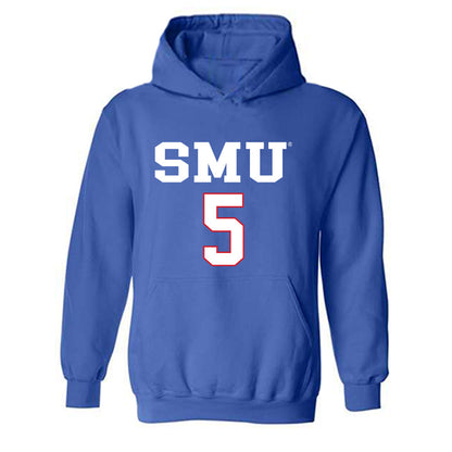 SMU - NCAA Men's Soccer : Noah Holmstrom - Replica Shersey Hooded Sweatshirt-0