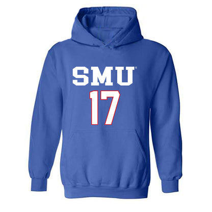 SMU - NCAA Women's Soccer : Londynn Hagan - Replica Shersey Hooded Sweatshirt-0
