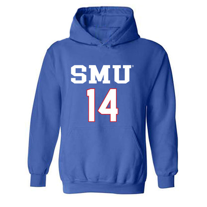 SMU - NCAA Women's Soccer : Olivia Maddocks - Replica Shersey Hooded Sweatshirt-0