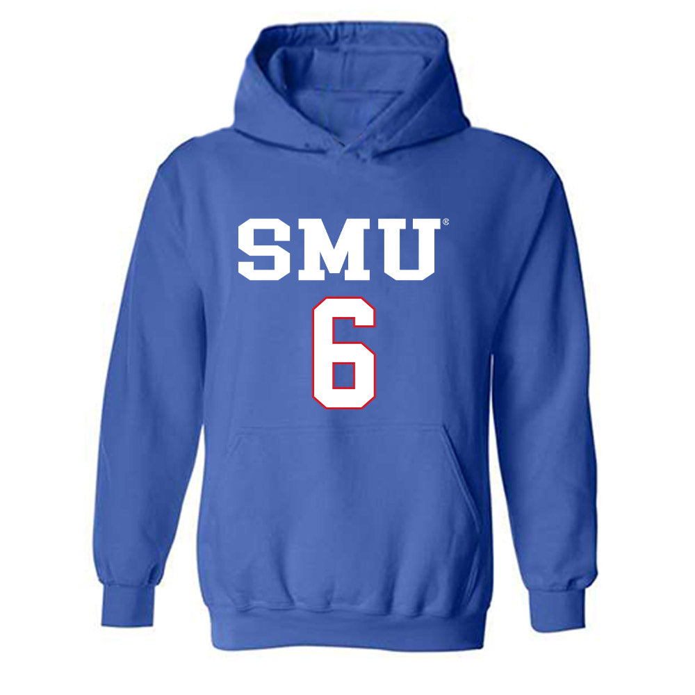 SMU - NCAA Women's Soccer : Ella Zimmerman - Replica Shersey Hooded Sweatshirt-0