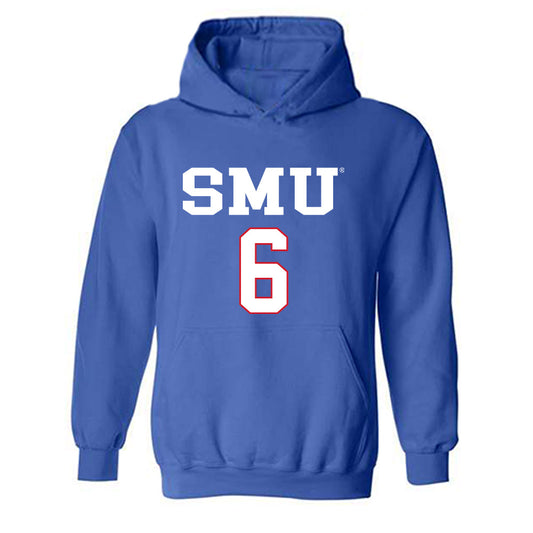 SMU - NCAA Women's Soccer : Ella Zimmerman - Replica Shersey Hooded Sweatshirt-0