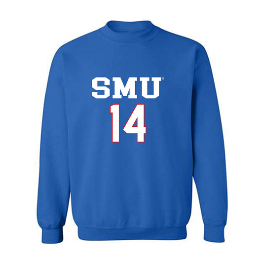 SMU - NCAA Women's Soccer : Amelia Malkin - Replica Shersey Crewneck Sweatshirt-0