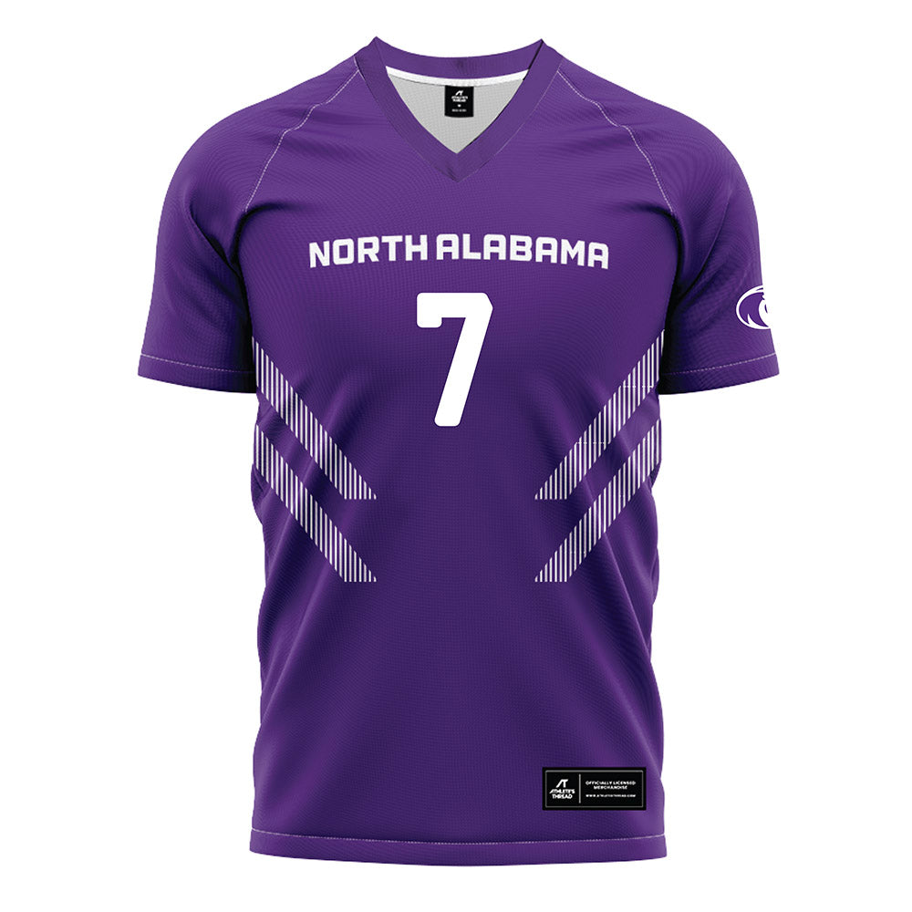 North Alabama - NCAA Women's Soccer : Maddie Allen - Purple Soccer Jersey-0
