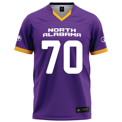 North Alabama - NCAA Football : Isaac Rue - Purple Football Jersey-0