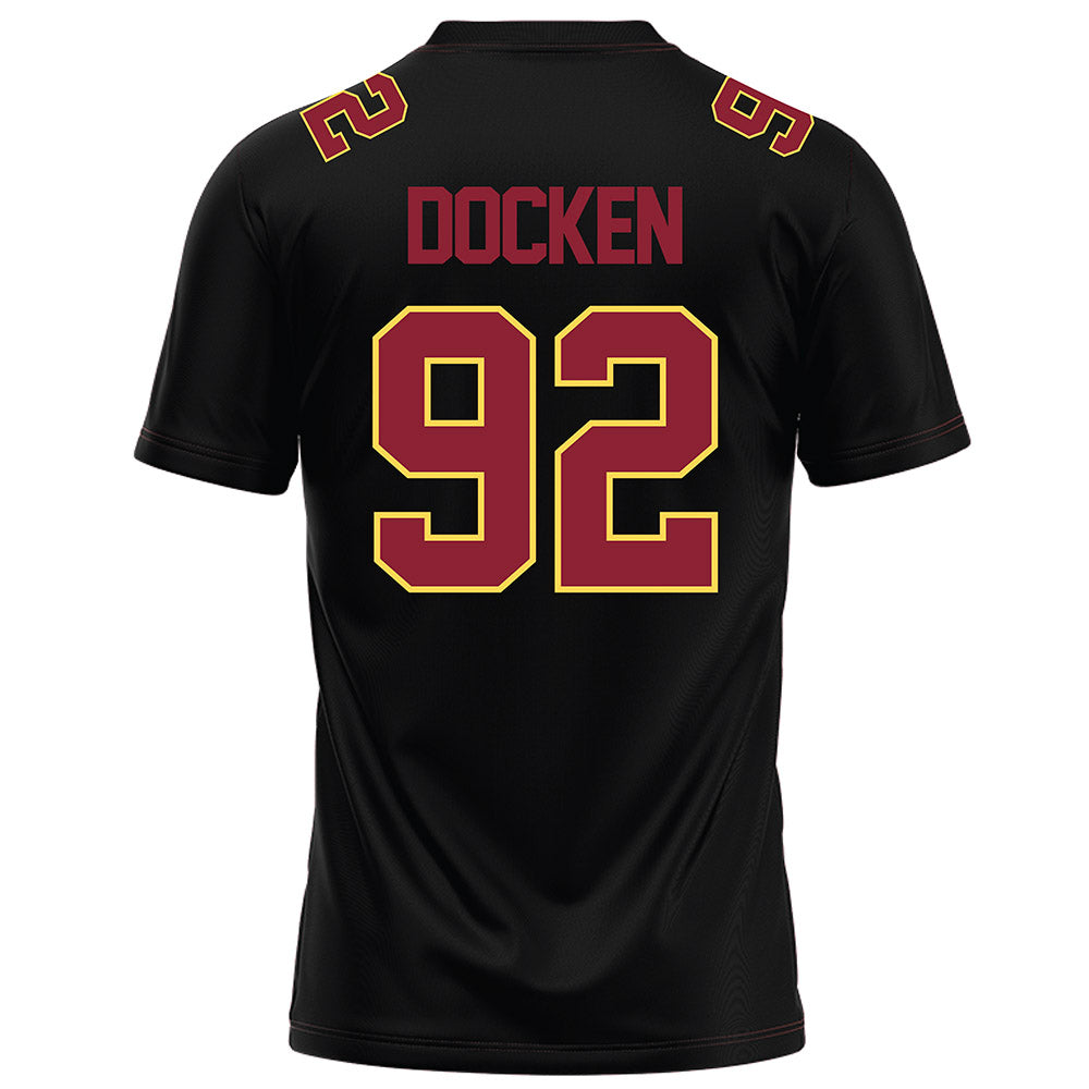 NSU - NCAA Football : Keaton Docken - Black Football Jersey-1